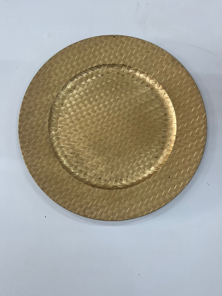 Sousplat dourado trançado brilhoso 