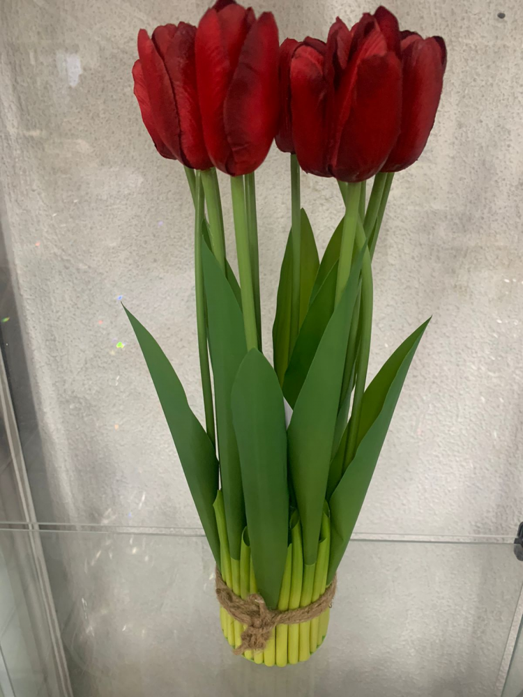 Tulipa flor vermelha pq (9 un)