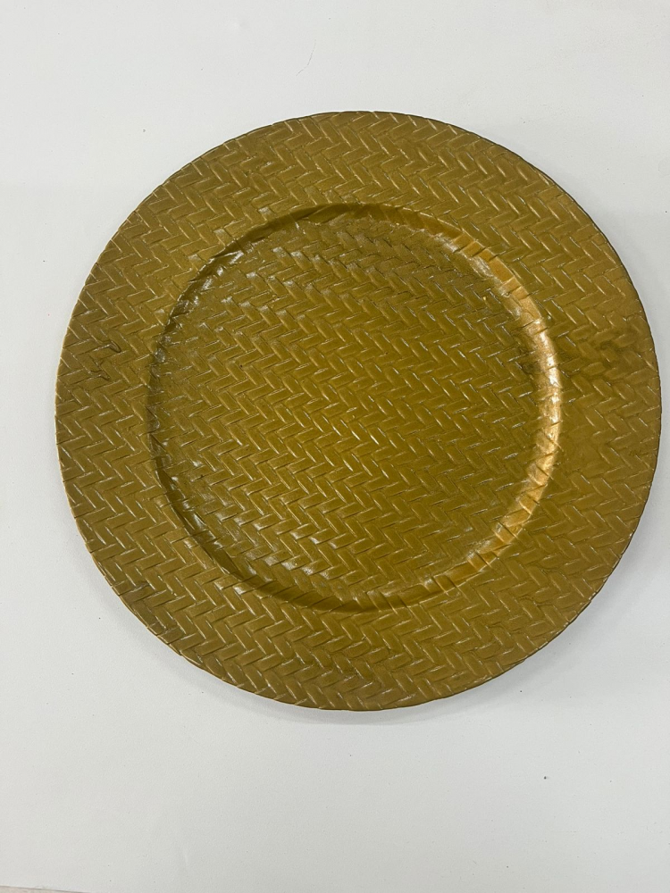 Sousplat dourado trançado caramelo