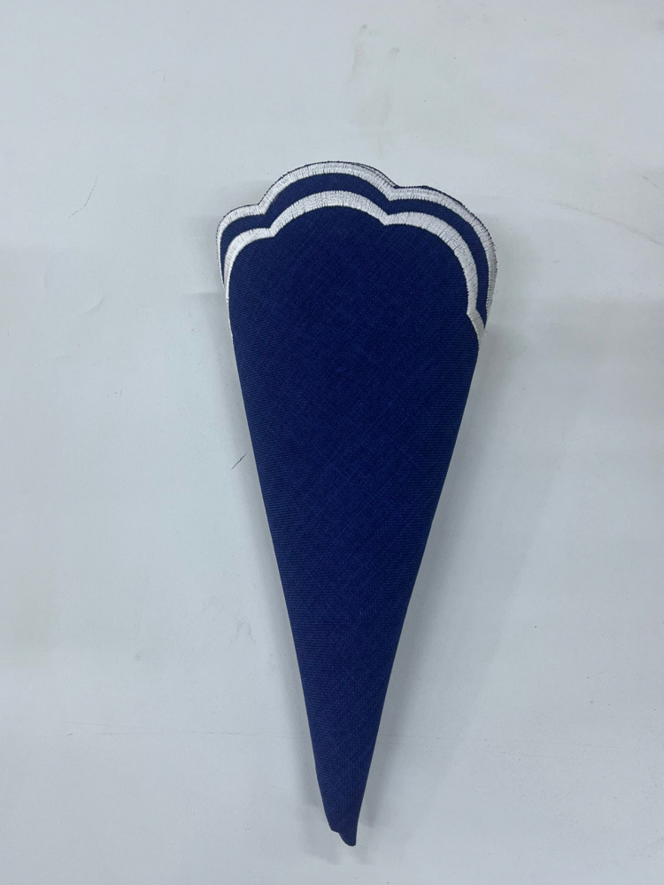 Guardanapo azul marinho c/borda branca