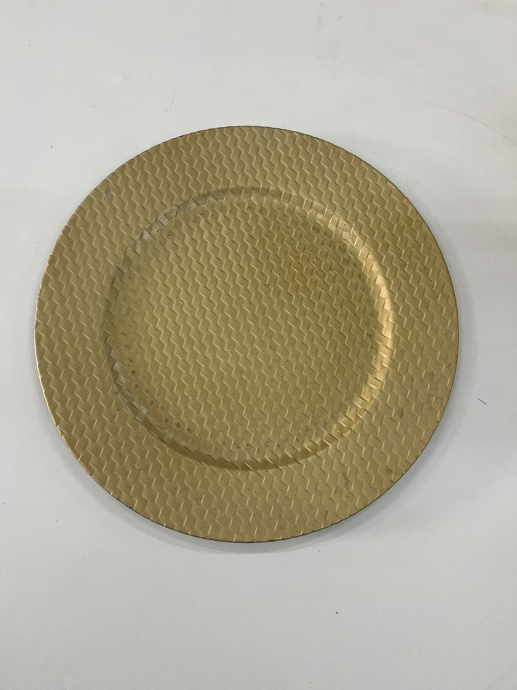 Sousplat dourado trançado fosco