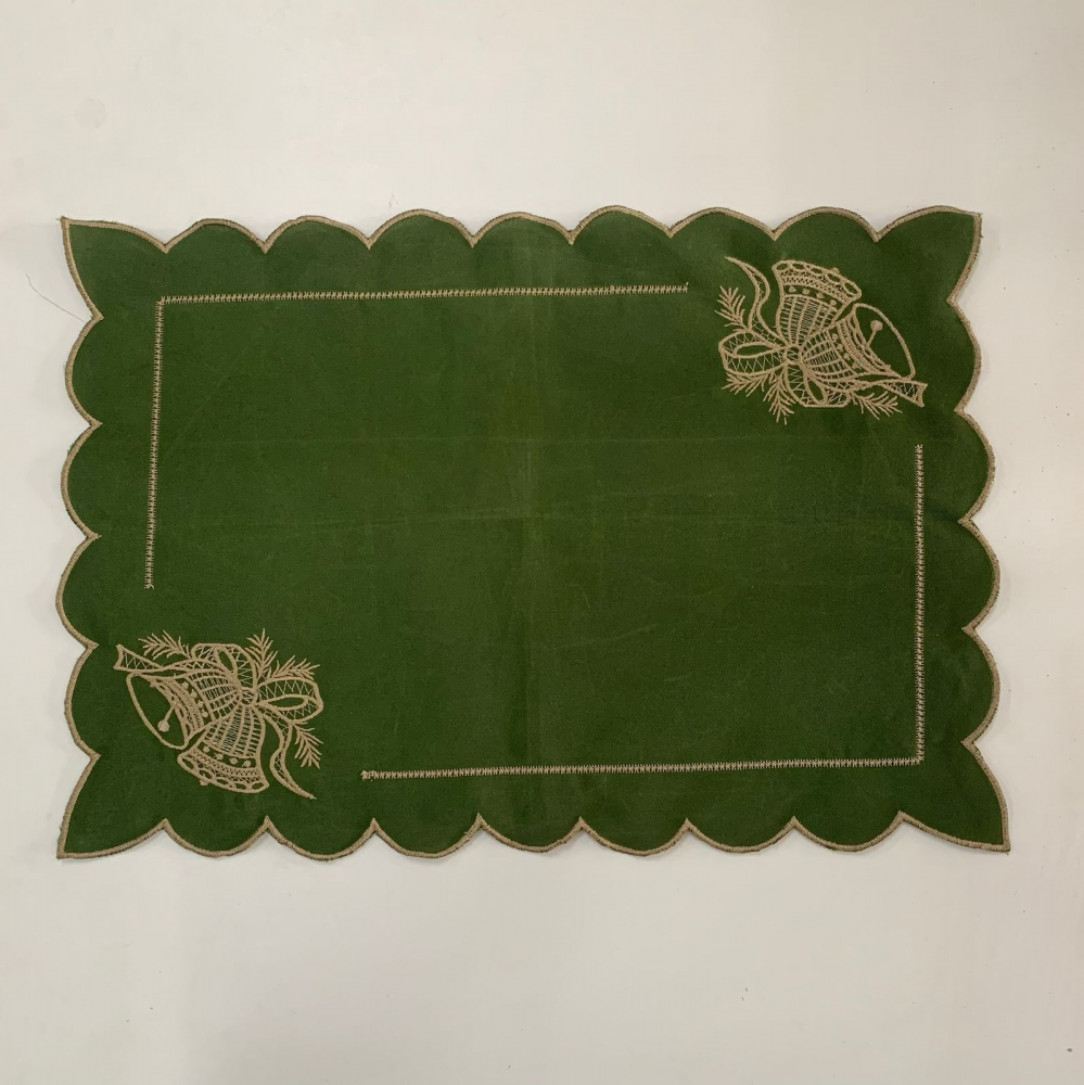 Jogo americano natalino verde musgo natalino sino 