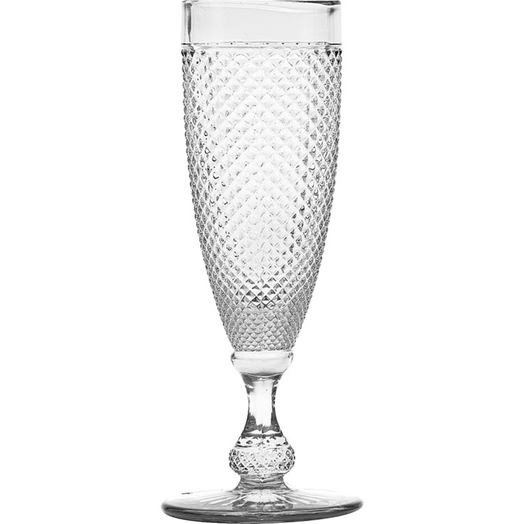 Taça de Champagne Bico de Jaca Transparente