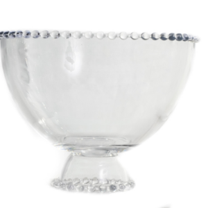 TACA DE VIDRO BOLINHA C/PÉ  BAIXA 20 LARG/16 ALT