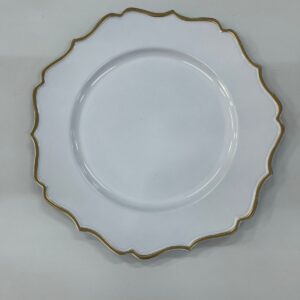 SOUSPLAT BRANCO C/BORDA DOURADA POLIPROPILENO (33 CM)