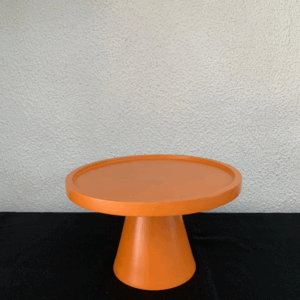 SUPORTE REDONDO MDF C/PÉ METAL LARANJA PQ 22X15