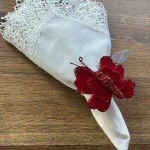 PORTA GUARDANAPO NATALINO BORBOLETA VERMELHO