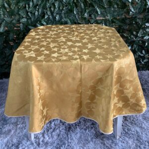 TOALHA REDONDA NATALINA DOURADA ESTRELA  ESPECIAL 1,60