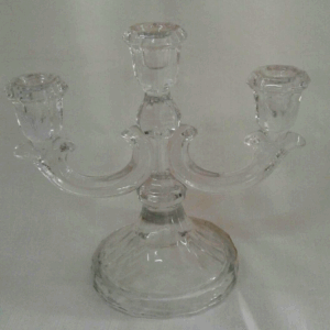 CASTICAL DE CRISTAL  3 VELAS  23X24  ALT
