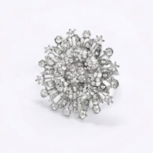 PORTA GUARDANAPO METAL ANEL GD PRATA C/STRASS