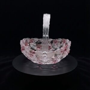 PECA  CRISTAL COD 09 CESTA FLORAL ROSA COM ALCA