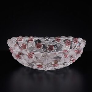PECA  CRISTAL COD 40  FLORAL ROSA OVAL SEM PE