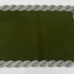 JOGO AMERICANO RETANG VERDE FOLHA C/BORDA BRANCA 35X50