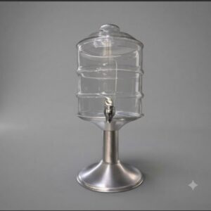 SUQUEIRA DE VIDRO  COM BASE DE INOX 5 LTS
