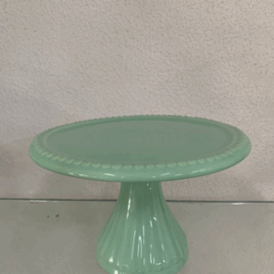 SUPORTE DE CERÂMICA C/PÉ  VERDE BB ALECRIM PQ 14 ALT/20 DIAM