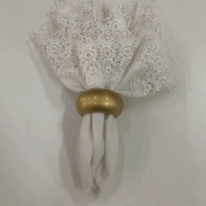 PORTA GUARDANAPO ANEL VERNIZ DOURADO