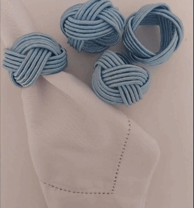 PORTA GUARDANAPO CORDA AZUL BEBÊ