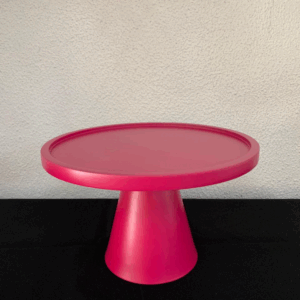 SUPORTE REDONDO MDF C/PÉ METAL ROSA PINK PQ 22X15