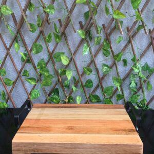 BANDEJA DE MADEIRA RETANG RETA MD  C/ALÇA PRETA C 33 X L 21