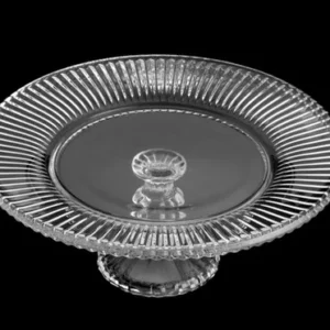 PECA CRISTAL SUPORTE REDONDA COM PÉ CANELADA( 31,5X13 CM)