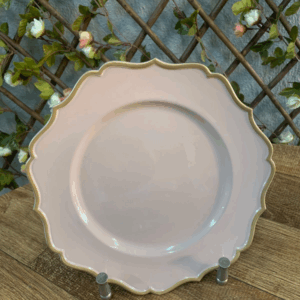 SOUSPLAT DE SOBREMESA NUDE C/BORDA DOURADO 25 CM