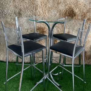 MESA BISTRO VIDRO COM PE INOX