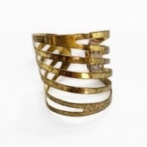 PORTA GUARDANAPO DOURADO VAZADO