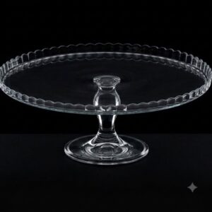 PECA CRISTAL COD 42  REDONDA COM PE DE VIDRO LISO 32 CM