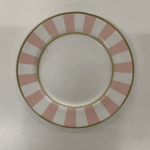 PRATO DE SOBREMESA ROSA BEBE LISTRADO