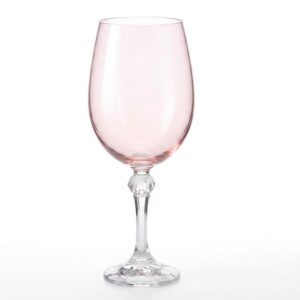 TACA AGUA BOHEMIA CRISTAL ROSA 450 ML
