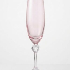 TACA CHAMPANHE BOHEMIA CRISTAL ROSA 220 ML