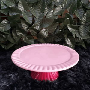 SUPORTE RED PORCELANA FRISADO ROSA BB C/ PE ROSA PINK PQ  25 DIAM