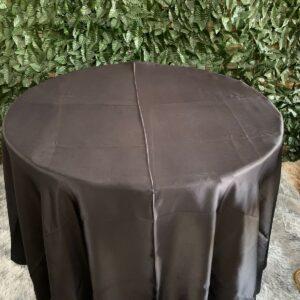 TOALHA REDONDA 2,70MTS 6 LUGARES PRETA CETIM