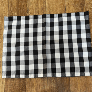 JOGO AMERICANO RETANGULAR XADREZ PRETO 45x35