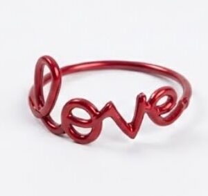 PORTA GUARDANAPO LOVE VERMELHO METAL