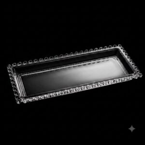PECA CRISTAL COD 60 RETANGULAR RASA BOLINHA TRANSPARENTE 30X13