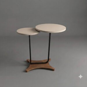 MESA DUPLA OFF PÉ PRETO /BANDEJA 1/ 40 CM/BANDEJA 2/ 30/ALT 64