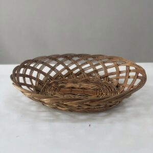 CESTA VIME OVAL BORDA TRABALHADA MARROM CLARA GD 45 CM