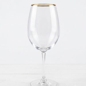 TACA AGUA COM BORDA FILETADA DOURADO 560 ML