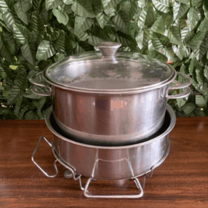 RECHAUD INOX 7 LITROS COM TAMPA DE VIDRO