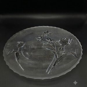 PECA CRISTAL PRATO REDONDO C/FLORES