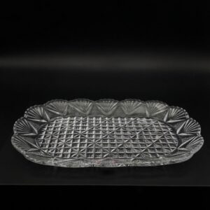 PEÇA CRISTAL OVAL RASA BORDA ONDULADA PQ 26 CM