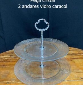 PECA CRISTAL COD 46 SUPORTE 2 ANDARES DE VIDRO CARACOL