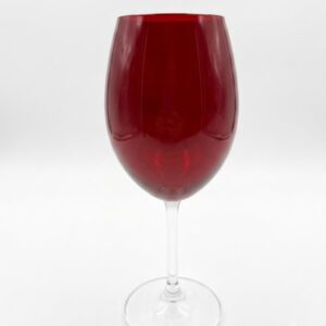 TAÇA BOHEMIA CRISTAL VERMELHA BORDO 580 ML