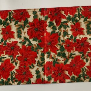 JOGO AMERICANO RETANGULAR FLORAL VERMELHO  NATALINO 48X33