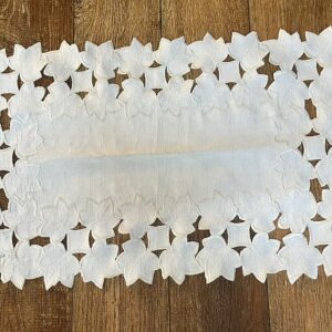 JOGO AMERICANO RETANGULAR RICHILIE BRANCO FOLHA  43x27