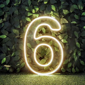 NUMERO 6  DE ACRILICO  LED