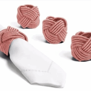 PORTA GUARDANAPO CORDA ROSA BEBÊ