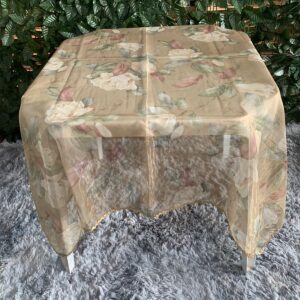 TOALHA QUADRADA 1,50MTS VOIL  FLORAL CHOCOLATE