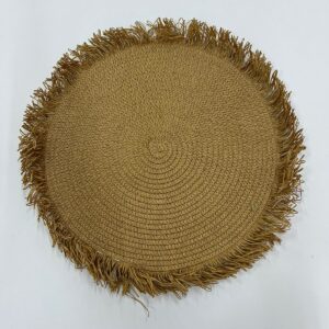 JOGO AMERICANO DE FIBRA CARAMELO FRANJA